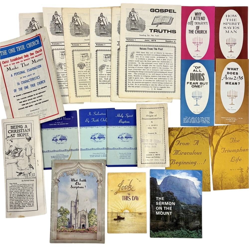 LOT of 20+ Vintage Faith Prayer Tract Pamphlets Church Of Christ Hobbs Series
